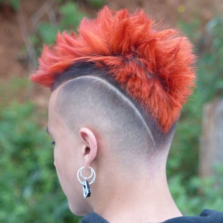 Crête rouge et trait courbe