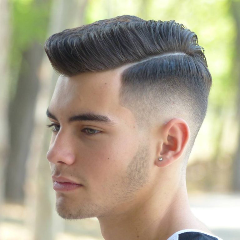 Pompadour avec raie latérale