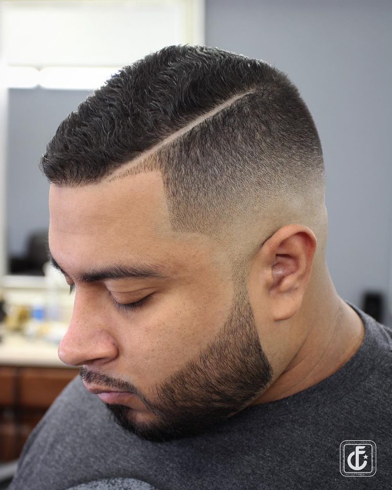 Side part Crew Cut + Dégradé Haut