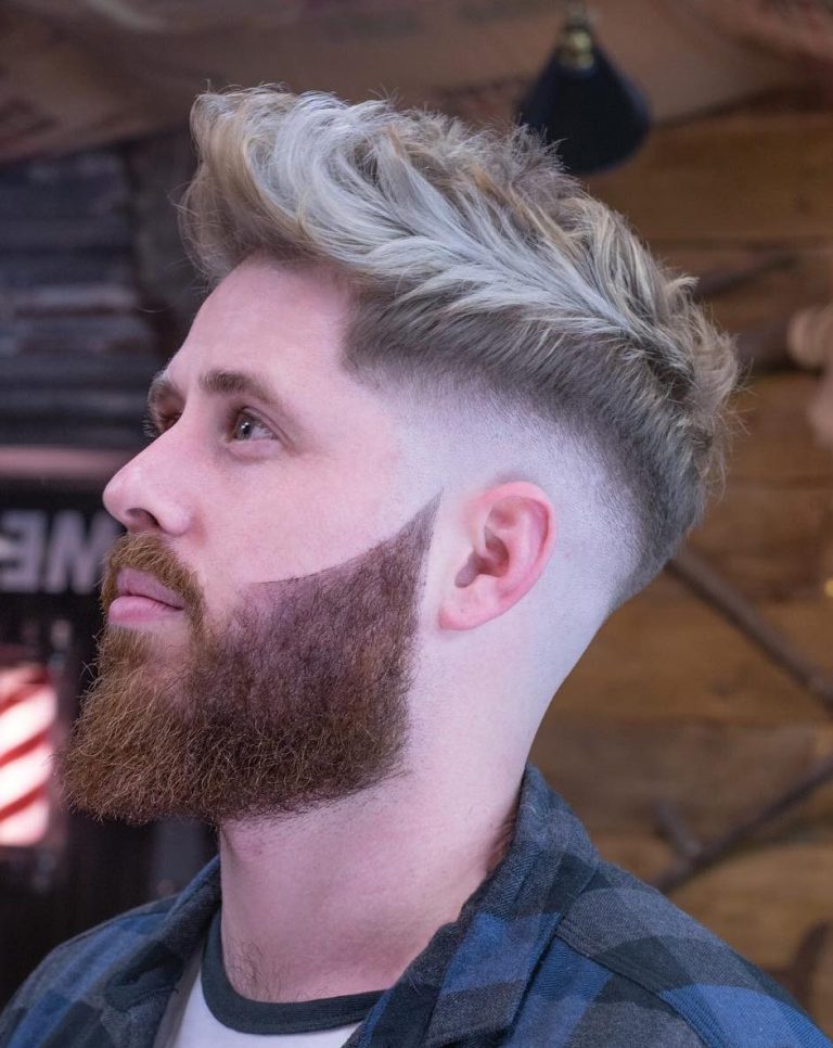 Quiff + coloration + Barbe déconnectée