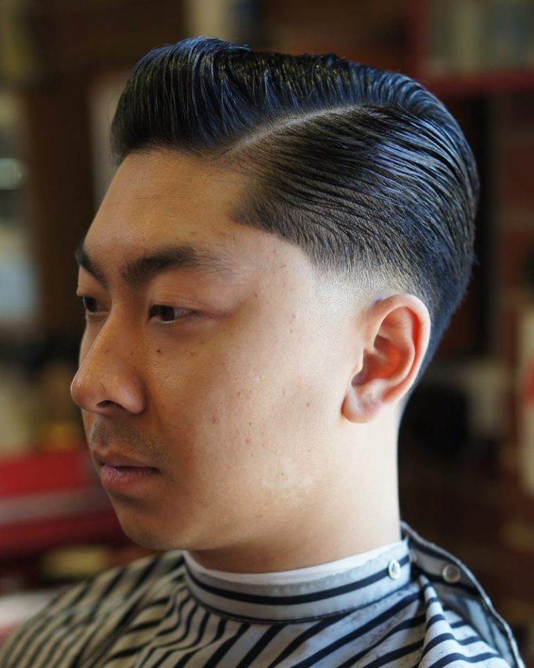 Slick Back + Side Part