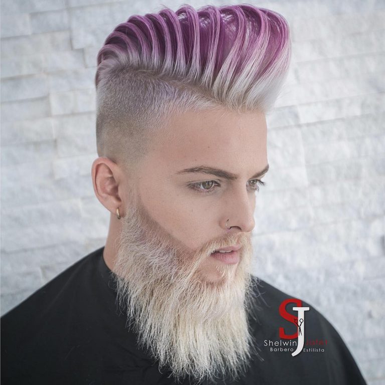 Haut Pompadour Texturé + coloration + Barbe pleine