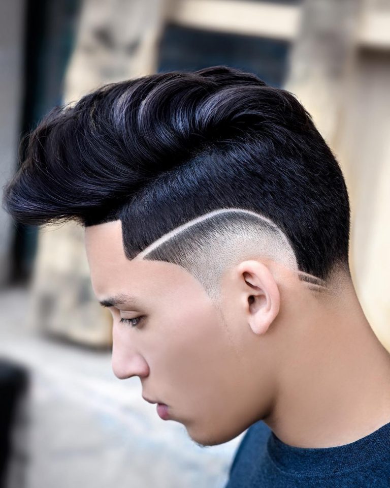 Pompadour déconnecté + Dégradé Hi-lo Créatif