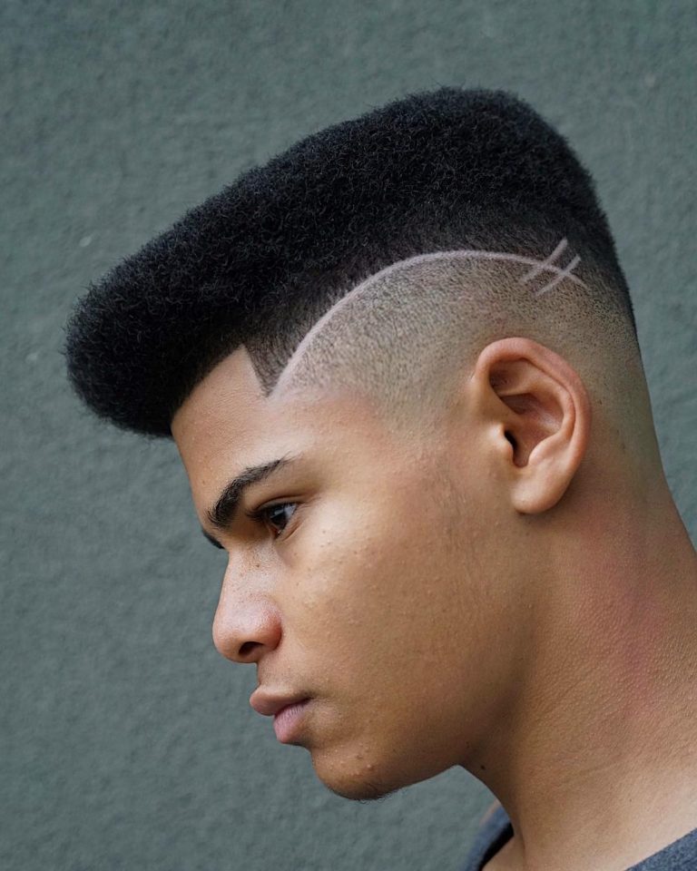 Flat Top + Raie créative + Dégradé à blanc, vue complémentaire