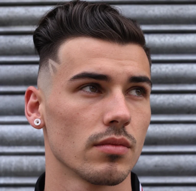 Slicked back brun à aspect sec