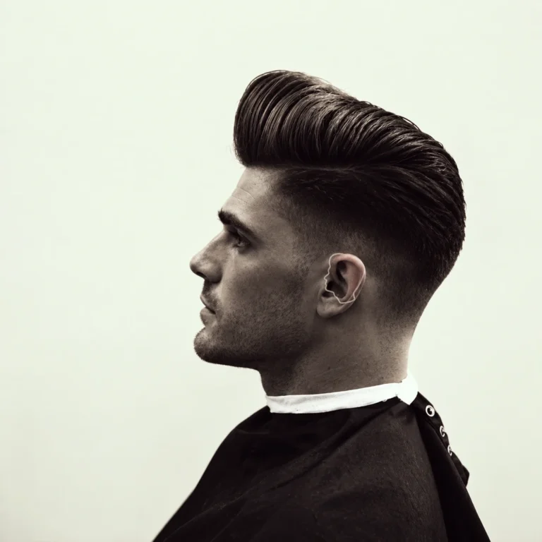 Pompadour sombre en silhouette