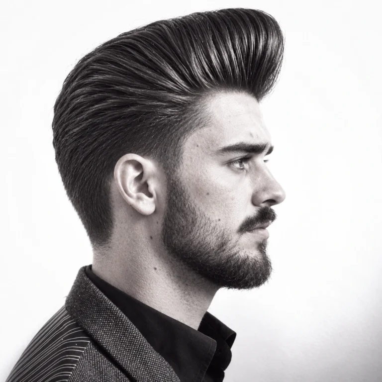 Pompadour classique en noir et blanc