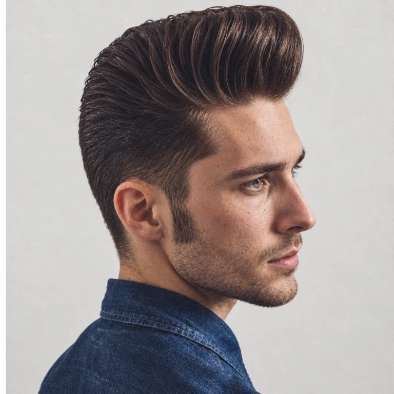 Pompadour classique avec favoris