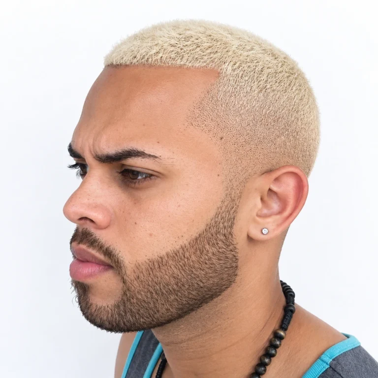 Buzz cut blond très clair