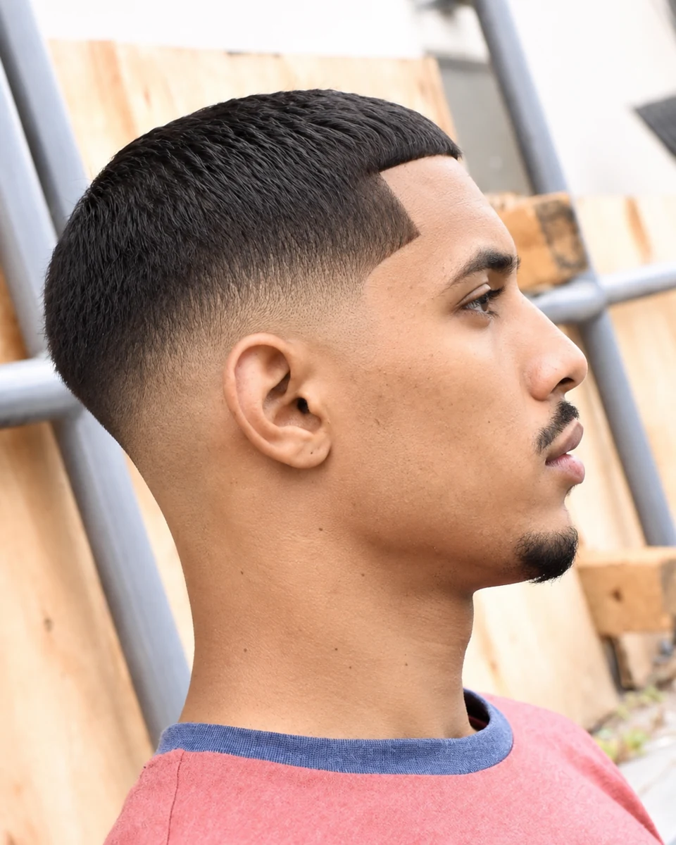 Buzz cut + Dégradé à blanc