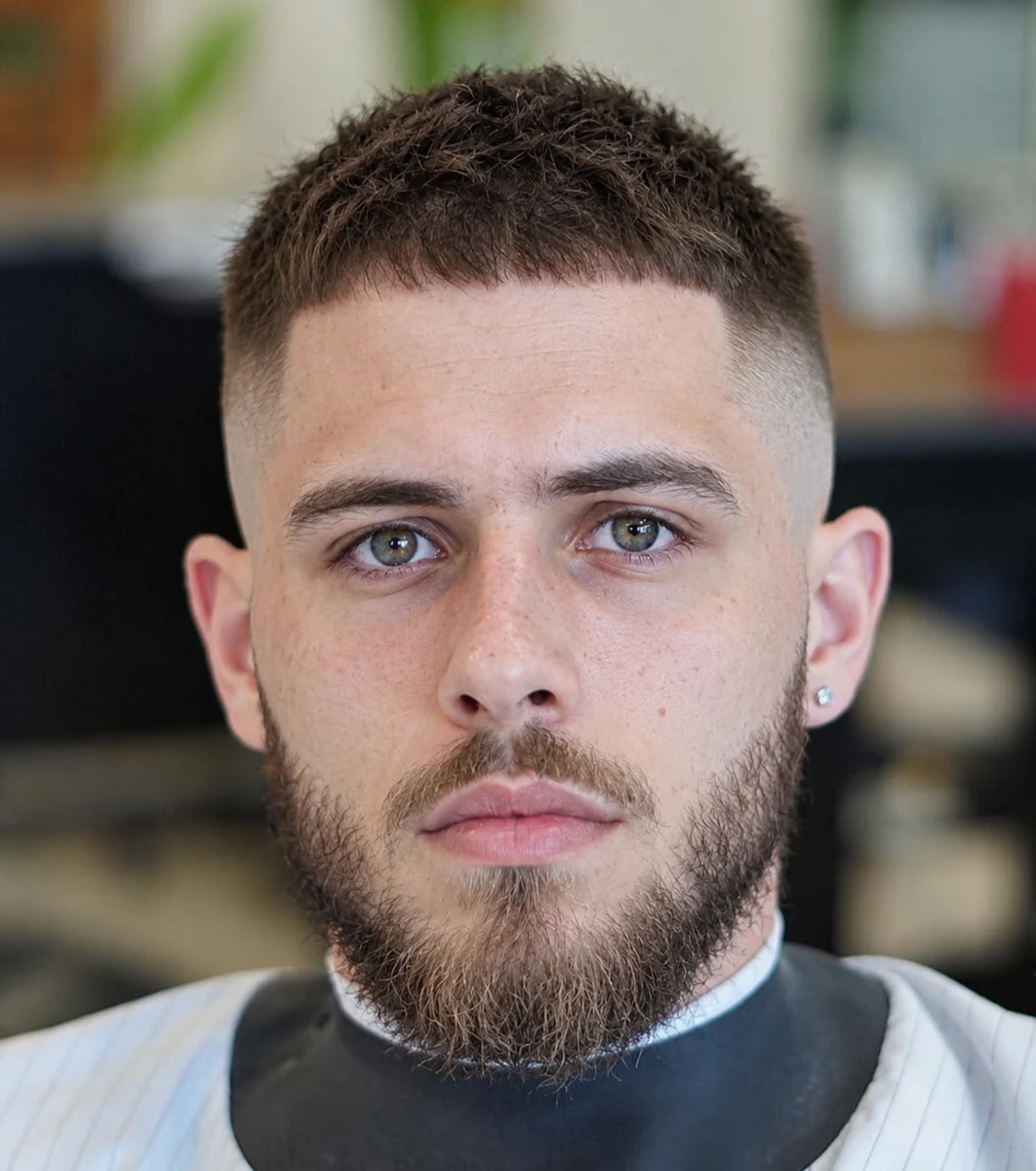 Crew cut + Dégradé à blanc