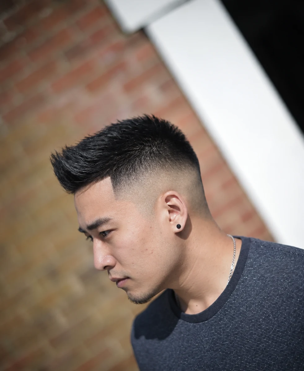 Quiff + Dégradé blanc haut