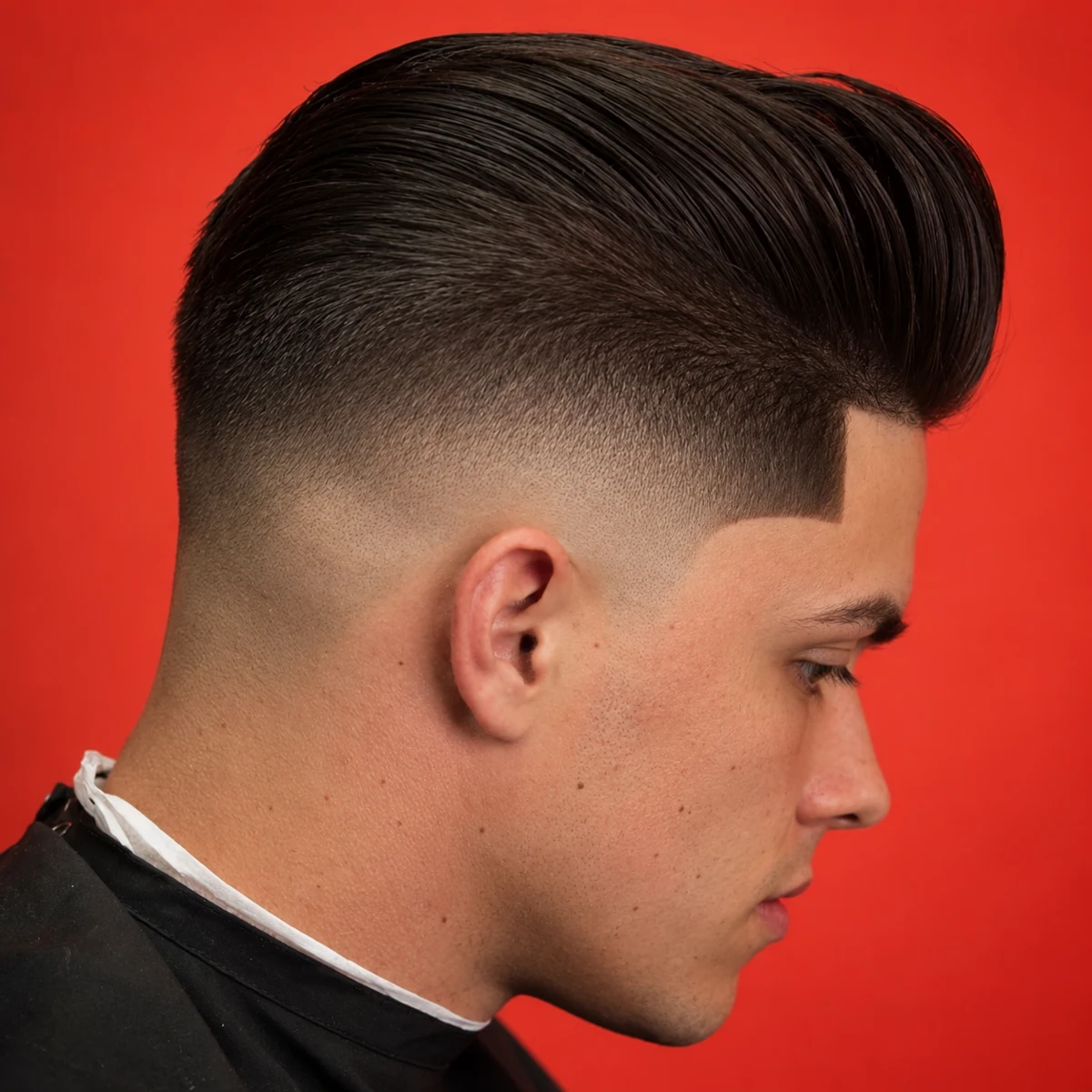 Pompadour texturé + Dégradé à blanc