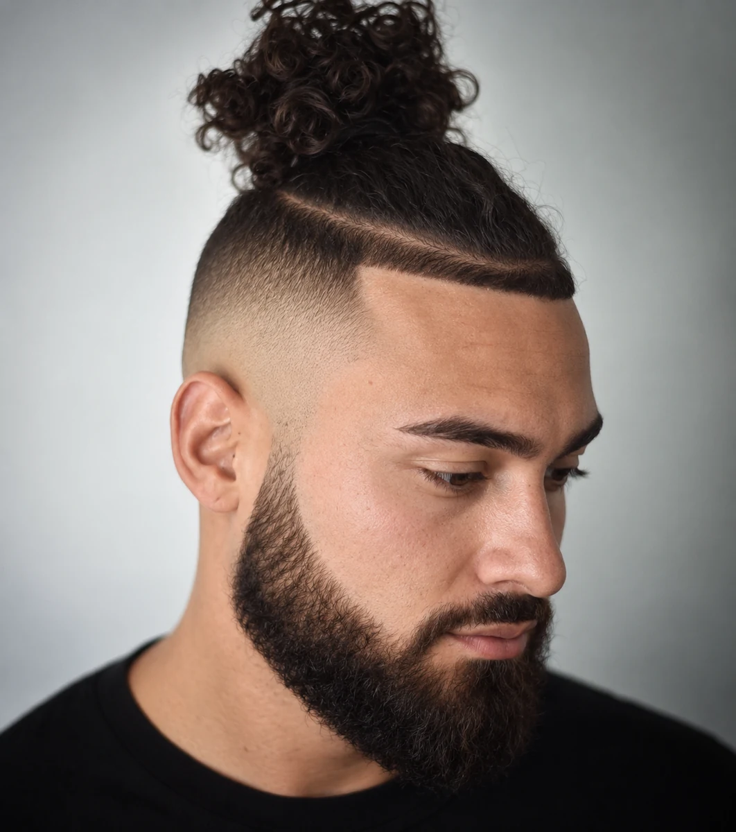 Top Knot + Dégradé haut à blanc