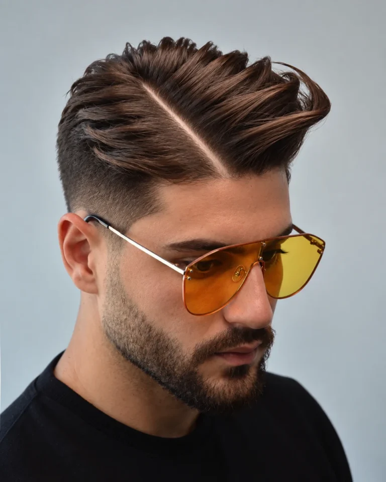 Side part + longue mèches texturées
