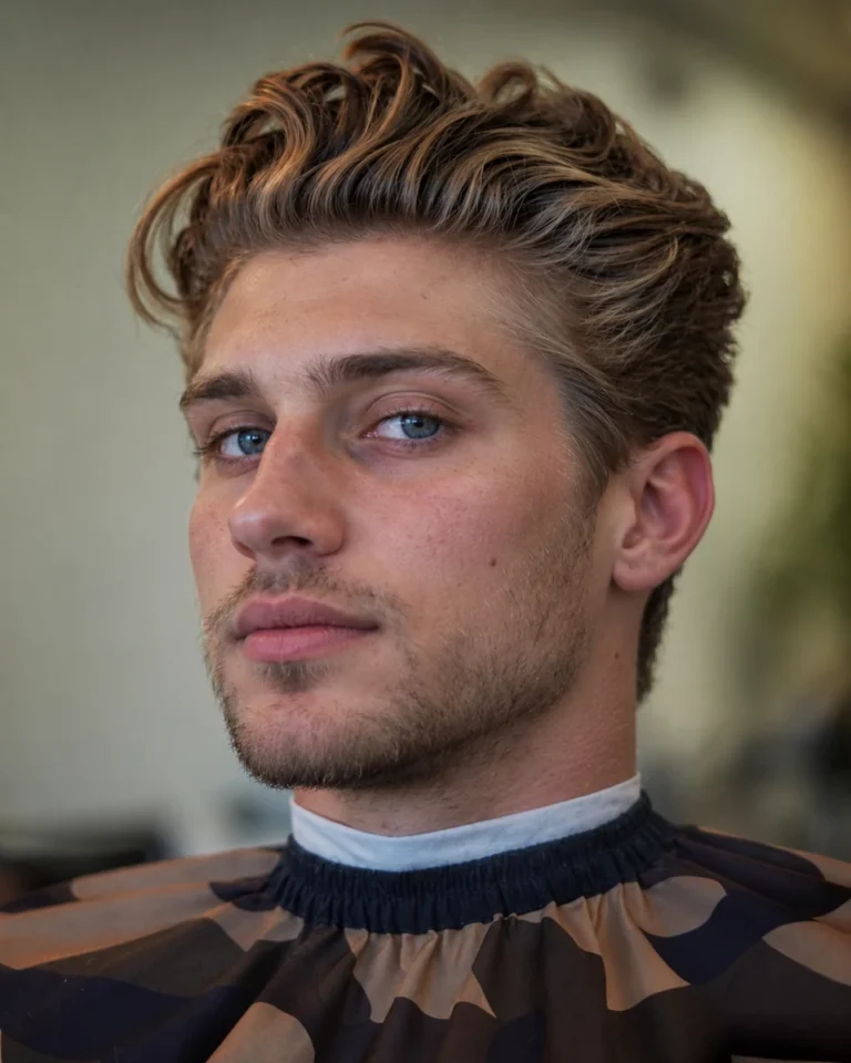 Cheveux texturés mi-longs coiffés en arrière
