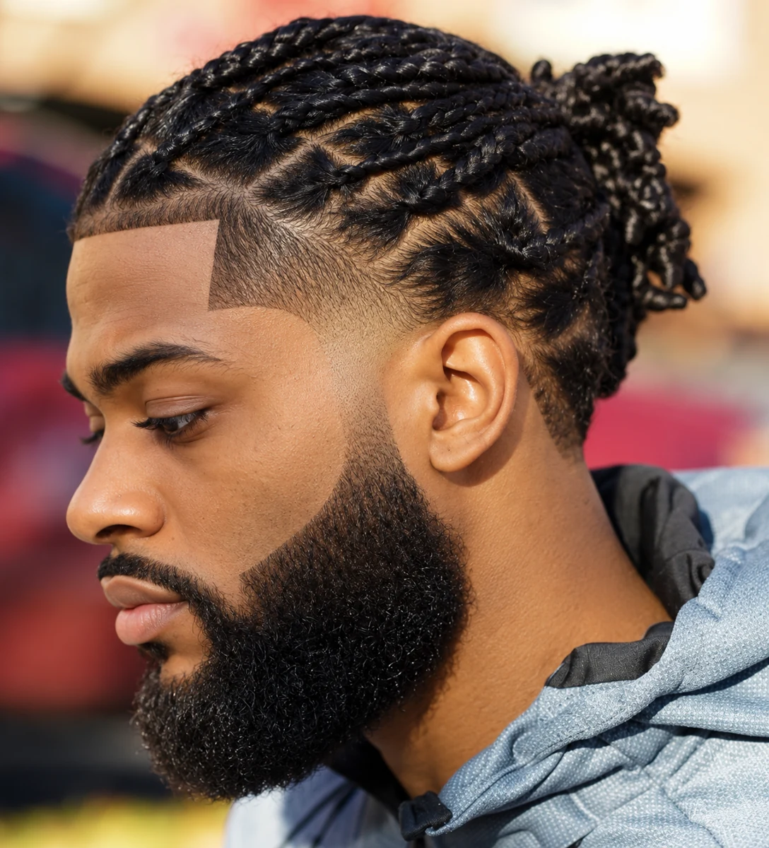 Tresses + Contours + Barbe pleine