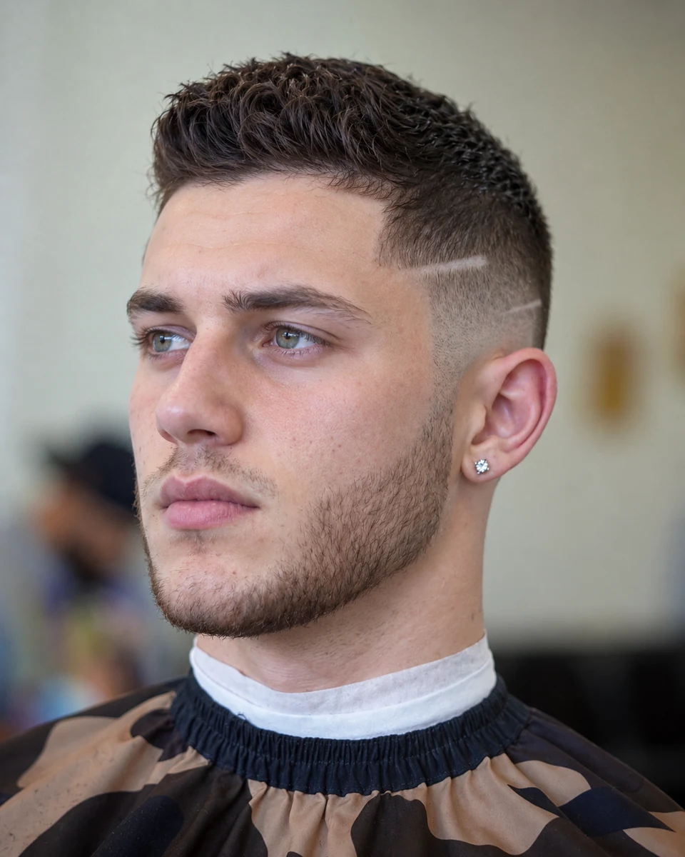 Quiff + Dégradé + Raie