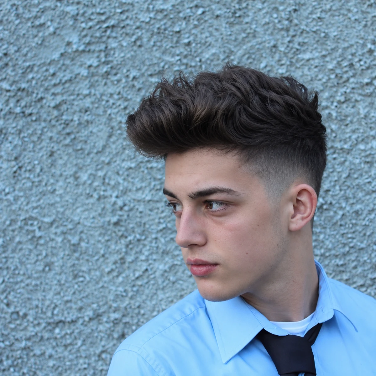 Quiff sur cheveux épais avec dégradé