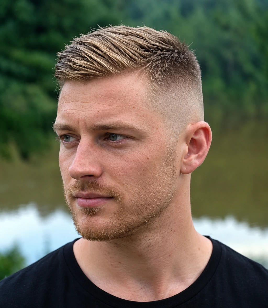 Ivy League blond avec dégradé contrasté