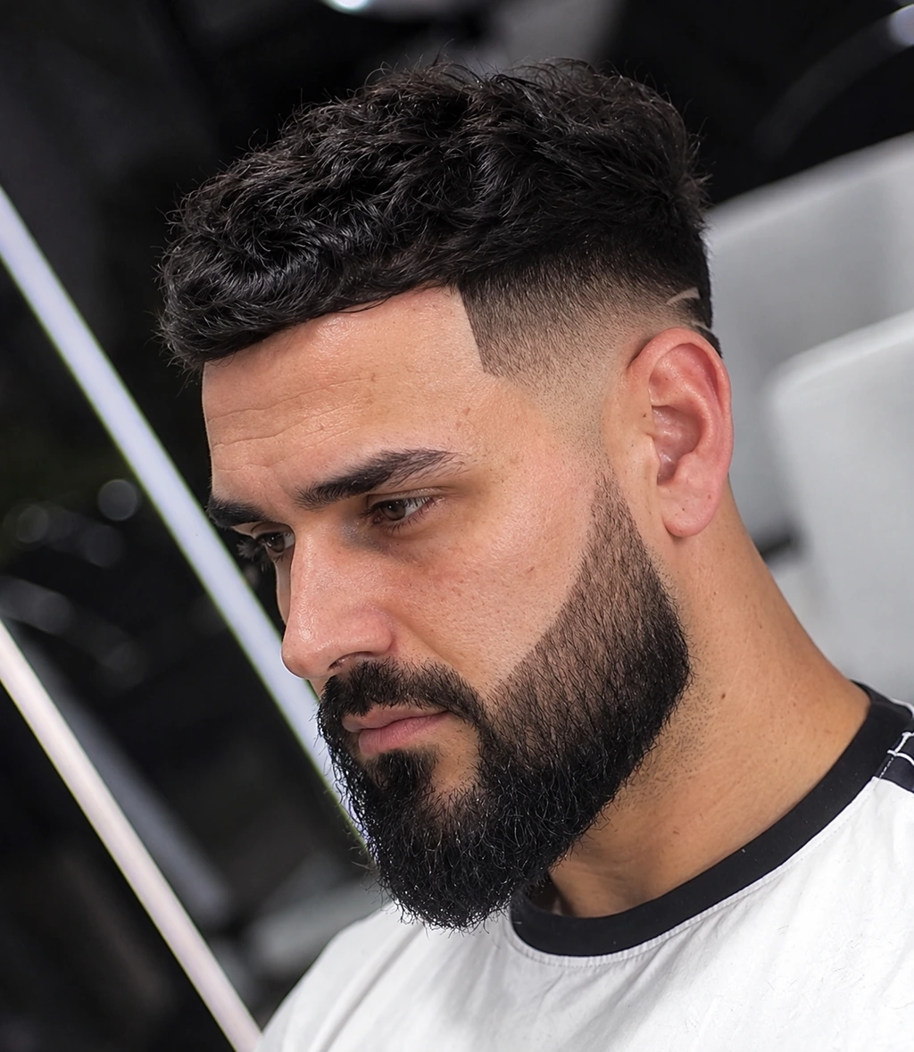 Coupe brune compacte avec contour frontal net