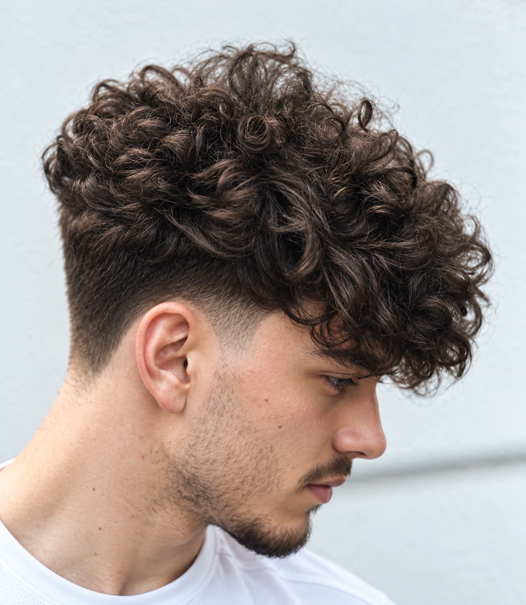 Boucles brunes arrondies avec taper discret