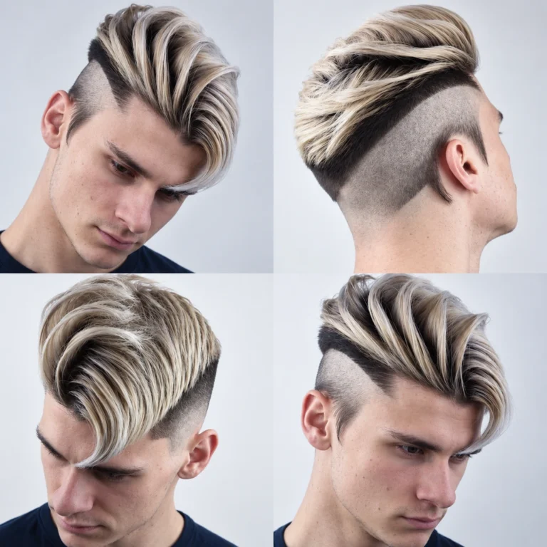 Long dessus blond sur undercut sombre