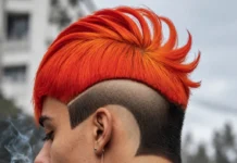 Frange orange et panneau latéral sculpté