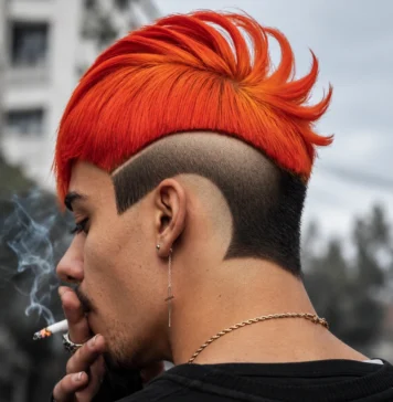 Frange orange et panneau latéral sculpté